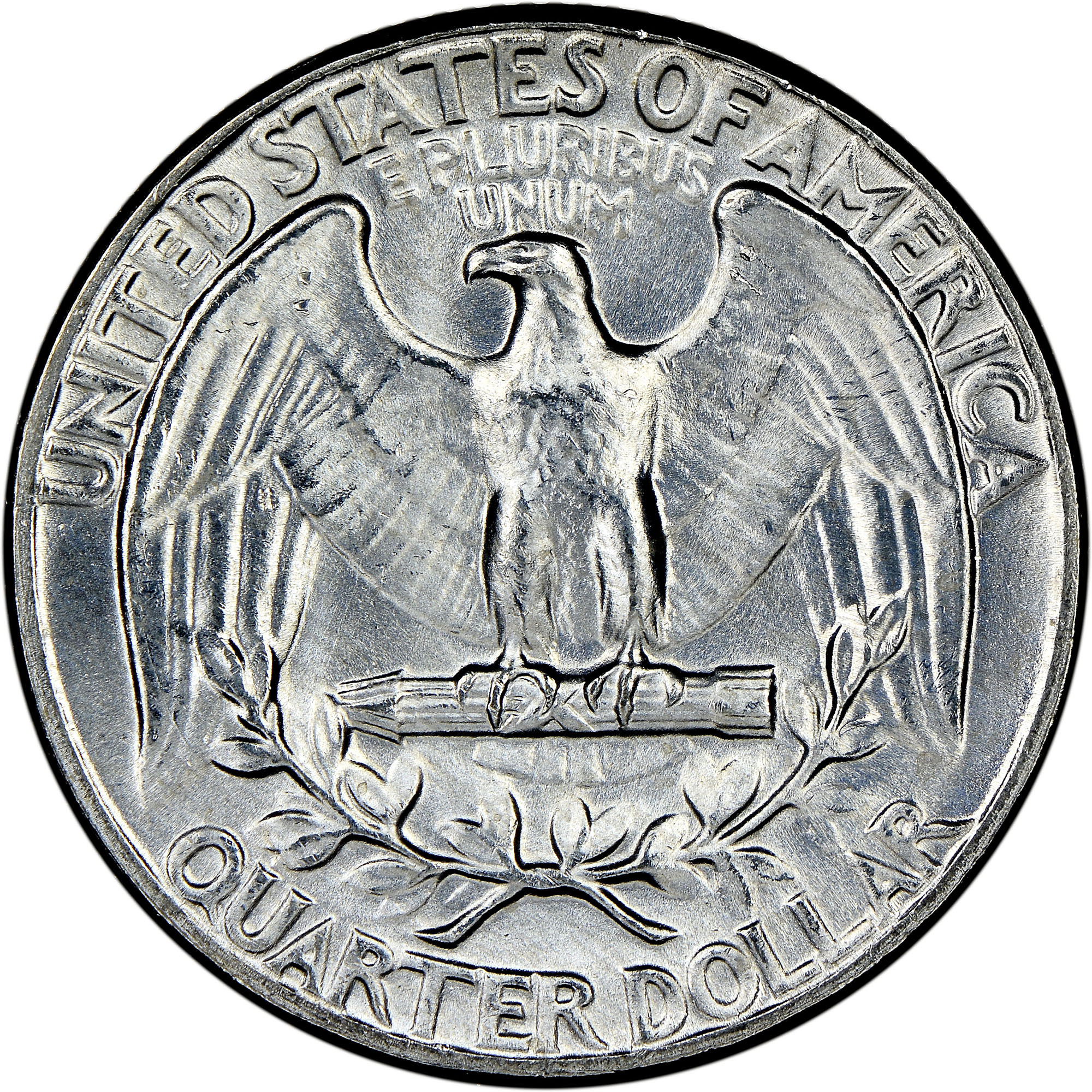 Reverse of a 1964 Washington silver quarter