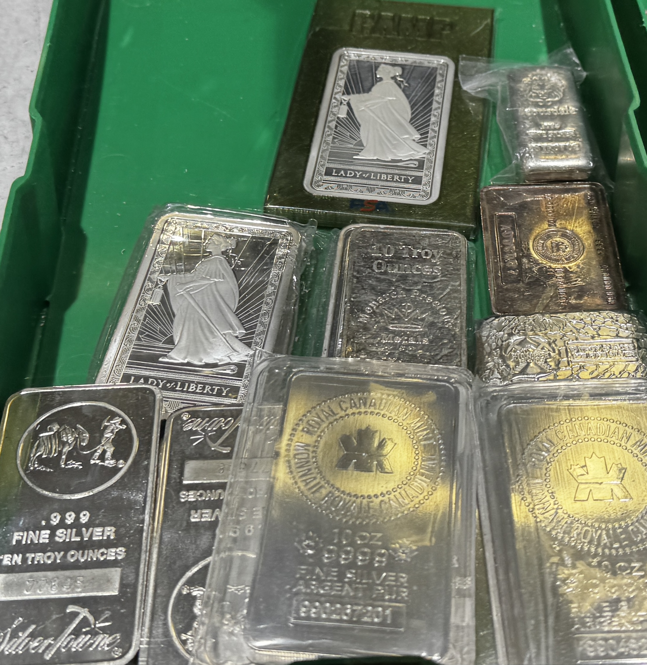 10 ounce silver bullion bars at Gulf Coast Coin and Jewelry