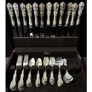 Francis I Sterling Flatware Service for twelve sterling flatware set by Reed & Barton. (7)